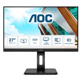 MONITOR AOC LED 27" Wide U27P2CA IPS 384 0x2160 4ms 350cd/mq 50.000.000:1 2x2W MM PIVOT REG.H VGA 2HDMI DP USB-C DOCKING