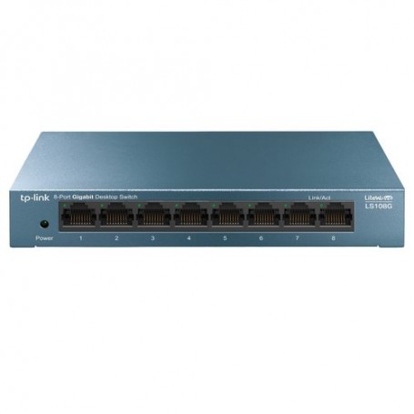 SWITCH TP-LINK LS108G 8P LAN GIGABIT SWI TCH 10/100/1000Mbps RJ45 CASE METALLICO
