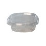 VASCHETTA PET S/OVALE G-ML750 PZ200 SEMIOVALE C/COPERCHIO GR 21.5 CM. 15.3X12.4X5.5