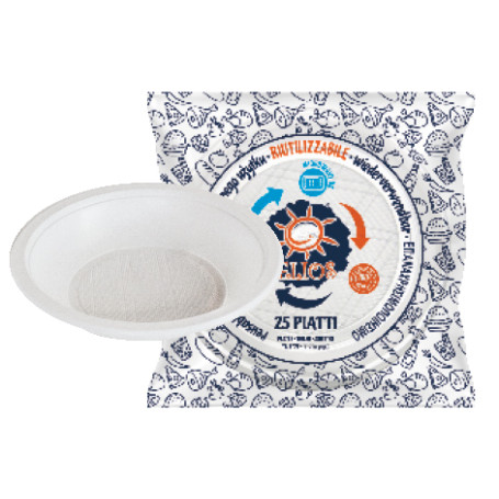 PIATTO RIUTILIZZABILE FONDO ELIOS PZ25 POLIPROPILENE/MICROONDE D21/20 LAVAGGI CERTIFICATI
