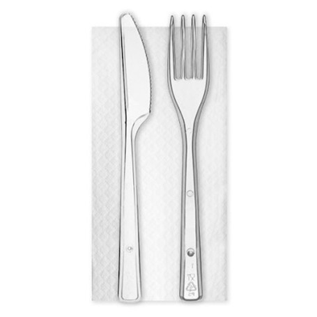 BIS RIUTILIZZABILE LUX PZ.500 FORCHETTA + COLTELLO + TOVAGLIOLO