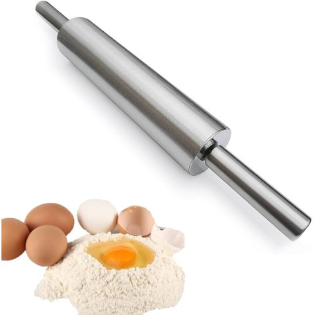 MATTARELLO ACCIAIO INOX 43 CM CON MANICI