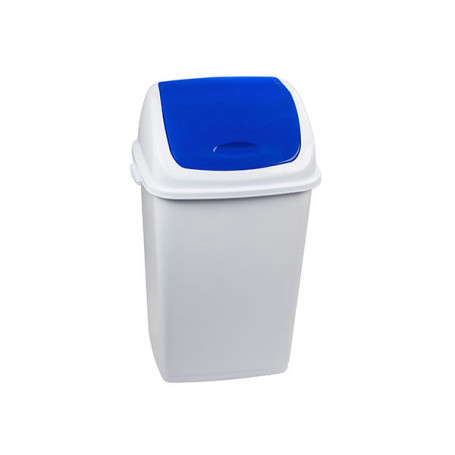 PATTUMIERA CON COPERCHIO BASCULANTE 50LT BIANCO-BLU