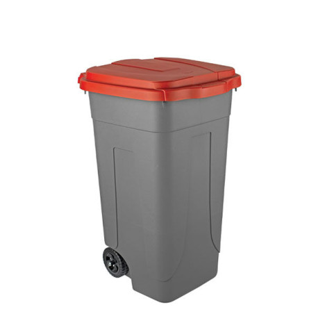 CONTENITORE MOBILE BLOOM PLASTICA 80LT 100% RICICLATO GRIGIO-ROSSO