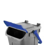 BIDONE CON SPORTELLO A BECCO GRIGIO-BLU IN PLASTICA " SECONDA VITA "