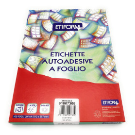 ETICHETTE SU FOGLIO A4 DIAM. 85  FG.100 