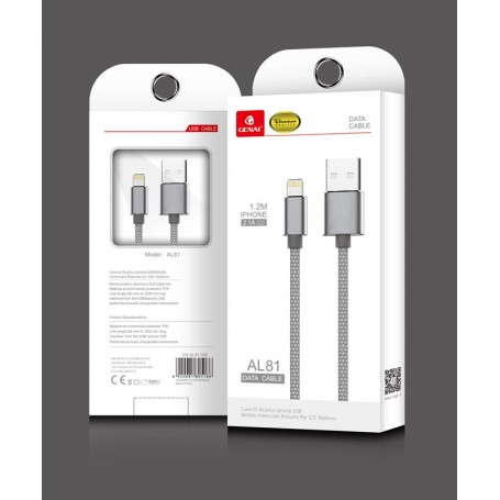 GENAI DATA CABLE IPHONE 1.2MT 2.1A 