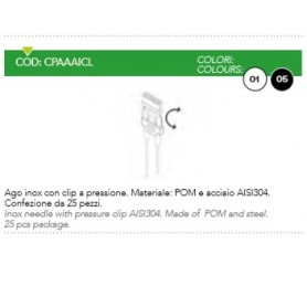 AGO INOX CON CLIP A PRESSIONE NERO CF25Z