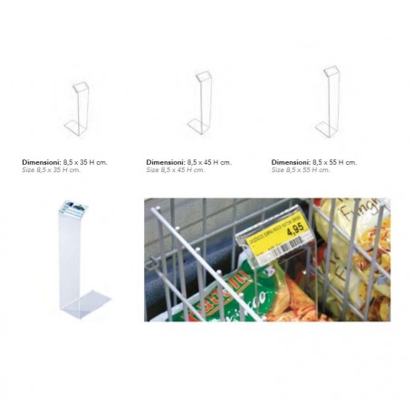 PORTA PREZZO PER VASCA SURGELATI 85X450H 