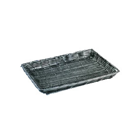 CESTO RETT. PPL E ACCIAIO INOX 450 X 300 X 35 NERO