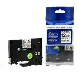 NASTRO BROTHER 12MM NERO SU TRASP. 
