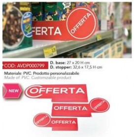 BANDIERA PROMOZIONALE IN PVC BASE 27 X 20H CM   STOPPER 32.6 X 17.5H CM