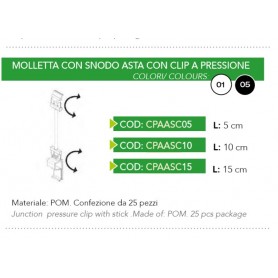 MOLLETTE CON ASTA 100MM C/CLIP CF.25