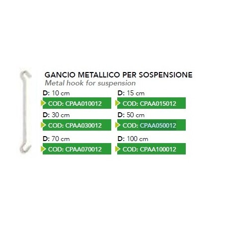 GANCIO METALLICO SOSPENSIONE H70 