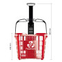 TROLLEY SPEESY 2 RUOTE C/MANICO ROSSO RAL 3020