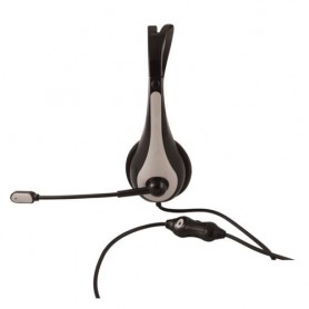 CUFFIA CON MICROFONO ATLANTIS P003-VA510 0-G con finitura in ABS ed inserto grigio canna di fucile