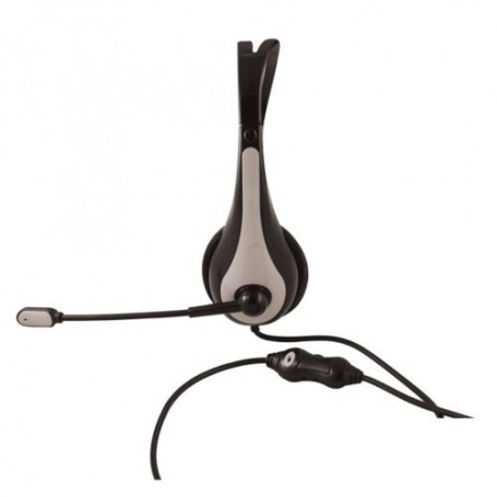 CUFFIA CON MICROFONO ATLANTIS P003-VA510 0-G con finitura in ABS ed inserto grigio canna di fucile