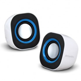 CASSE ATLANTIS SoundPower 410 Set di min i-casse stero amplificate per computer e portatile USB Bianco Lucido P003-C03-W