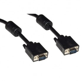 CAVO MONITOR LINK SVGA M/M 15 POLI DOPPI A SCHERMATURA CON FILTRO DI FERRITE ANTIDISTURBO 1,8mt NERO