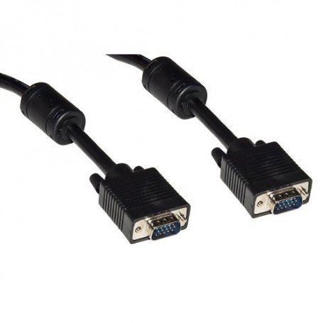 CAVO MONITOR LINK SVGA M/M 15 POLI DOPPI A SCHERMATURA CON FILTRO DI FERRITE ANTIDISTURBO 1,8mt NERO