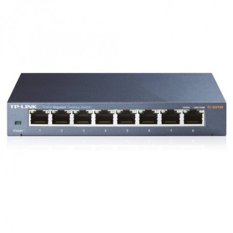 SWITCH TP-LINK TL-SG108 8P LAN METAL GIG ABIT DESKTOP 10/100/1000Mbps RJ45 CASE METALLO VERSIONE 3