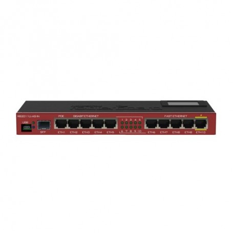 ROUTERBOARD MIKROTIK RB2011UiAS-IN Ather os 74K MIPS CPU,128MB RAM,1P SFP,5P LAN,5P Gbit LAN, RouterOS L5, desktop PSU