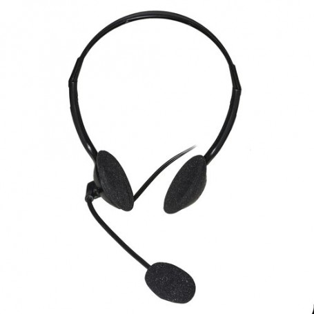 CUFFIA AUDIO CON MICROFONO LINK CON 1 CO NNETTORE JACK 3,5 MM Lunghezza cavo 1,30 mt COLORE NERO