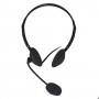 CUFFIA AUDIO CON MICROFONO LINK CON 1 CO NNETTORE JACK 3,5 MM Lunghezza cavo 1,30 mt COLORE NERO